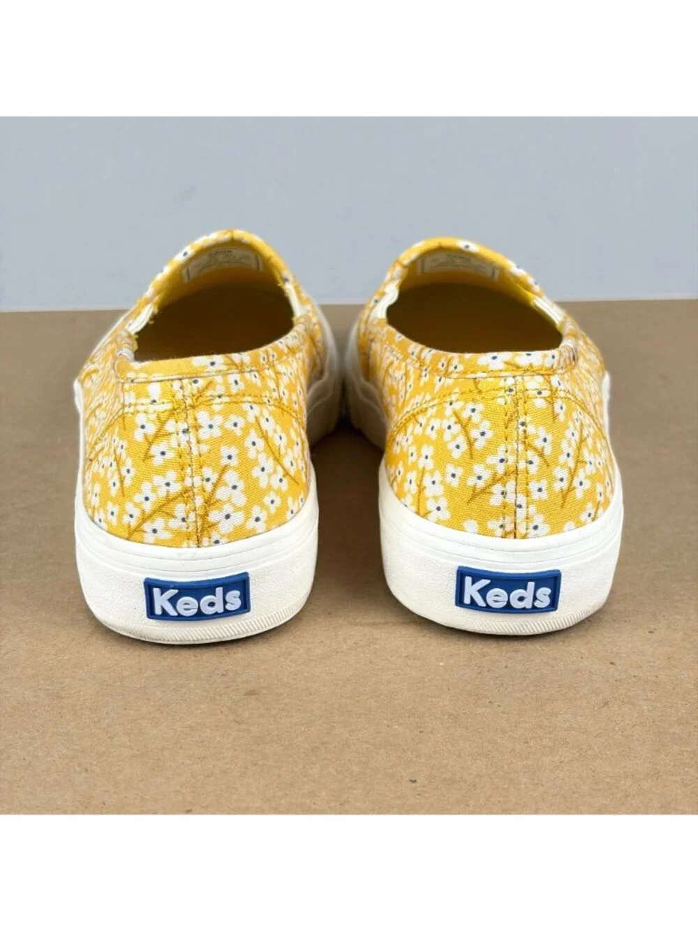 Keds Double Decker Floral Slip On Sneakers Womens 7 Yellow White Casual Platform